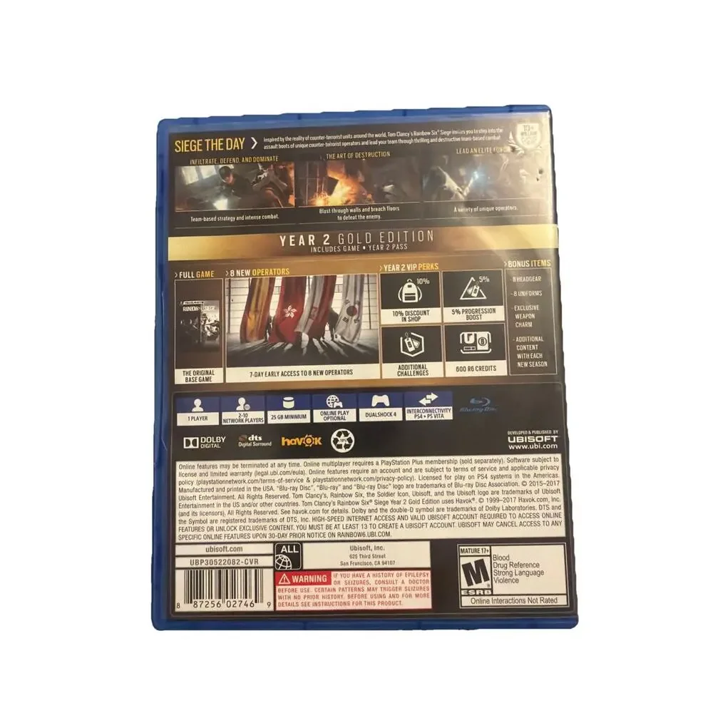 Tom Clancy's Rainbow Six Siege PS4 PlayStation 4 Video Game FAST SHIP 3266-53